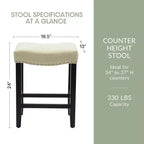 Tabouret de bar et tabouret de comptoir avec assise en selle rembourrée