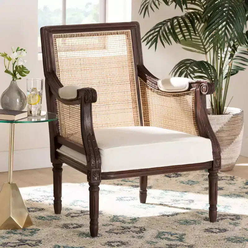 Fauteuil d'appoint Desmond en tissu et bois bali & pari