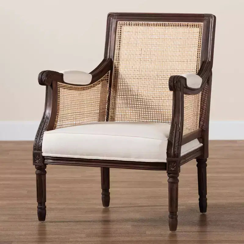 Fauteuil d'appoint Desmond en tissu et bois bali & pari