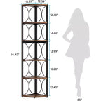 Étagère d'angle 67, bibliothèque de rangement à 6 niveaux