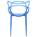 Chaise de salle à manger Milan Modern en acrylique, design élégant en fil métallique avec pieds en métal, chaise empilable légère et durable pour cuisine, salle à manger
