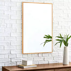 Miroir mural décoratif rectangulaire à cadre métallique moderne