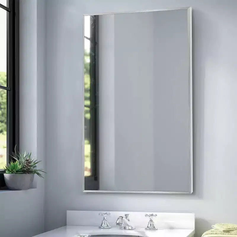 Miroir mural décoratif rectangulaire à cadre métallique moderne