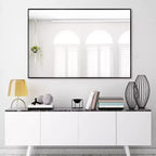 Miroir mural décoratif rectangulaire à cadre métallique moderne