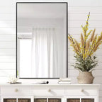 Miroir mural décoratif rectangulaire à cadre métallique moderne
