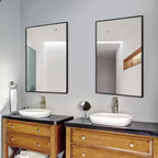 Miroir mural décoratif rectangulaire à cadre métallique moderne