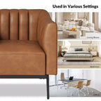 Chaise large en similicuir Carsten Industry 30 avec pied en métal|HULALA HOME-CAMEL