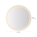 Miroir de courtoisie de salle de bain mural rond sans cadre anti-buée éclairé avant/arrière tricolore Dane avec touche intelligente -