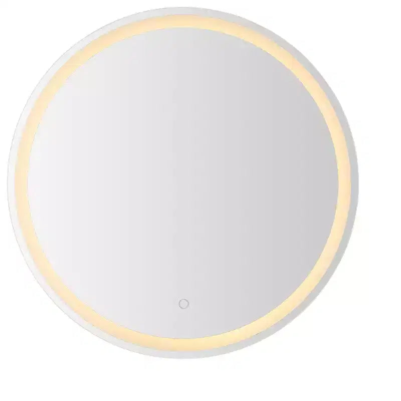 Miroir de courtoisie de salle de bain mural rond sans cadre anti-buée éclairé avant/arrière tricolore Dane avec touche intelligente -