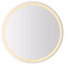 Miroir de courtoisie de salle de bain mural rond sans cadre anti-buée éclairé avant/arrière tricolore Dane avec touche intelligente -