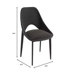 Chaise de salle à manger moderne Amalfi, assise en tissu rembourré avec pieds en métal, siège d'appoint confortable pour cuisine, salle à manger ou bureau