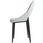 Chaise de salle à manger moderne Amalfi, assise en tissu rembourré avec pieds en métal, siège d'appoint confortable pour cuisine, salle à manger ou bureau