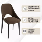 Chaise de salle à manger moderne Amalfi, assise en tissu rembourré avec pieds en métal, siège d'appoint confortable pour cuisine, salle à manger ou bureau