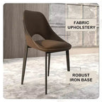 Chaise de salle à manger moderne Amalfi, assise en tissu rembourré avec pieds en métal, siège d'appoint confortable pour cuisine, salle à manger ou bureau