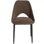 Chaise de salle à manger moderne Amalfi, assise en tissu rembourré avec pieds en métal, siège d'appoint confortable pour cuisine, salle à manger ou bureau