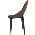 Chaise de salle à manger moderne Amalfi, assise en tissu rembourré avec pieds en métal, siège d'appoint confortable pour cuisine, salle à manger ou bureau