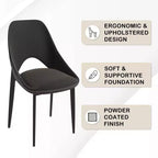 Chaise de salle à manger moderne Amalfi, assise en tissu rembourré avec pieds en métal, siège d'appoint confortable pour cuisine, salle à manger ou bureau