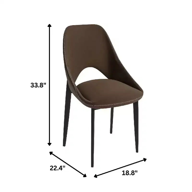 Chaise de salle à manger moderne Amalfi, assise en tissu rembourré avec pieds en métal, siège d'appoint confortable pour cuisine, salle à manger ou bureau