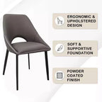 Chaise de salle à manger moderne Amalfi, assise en tissu rembourré avec pieds en métal, siège d'appoint confortable pour cuisine, salle à manger ou bureau