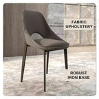 Chaise de salle à manger moderne Amalfi, assise en tissu rembourré avec pieds en métal, siège d'appoint confortable pour cuisine, salle à manger ou bureau