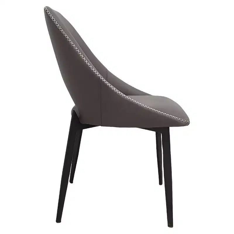 Chaise de salle à manger moderne Amalfi, assise en tissu rembourré avec pieds en métal, siège d'appoint confortable pour cuisine, salle à manger ou bureau