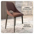 Chaise de salle à manger moderne Amalfi, assise en tissu rembourré avec pieds en métal, siège d'appoint confortable pour cuisine, salle à manger ou bureau