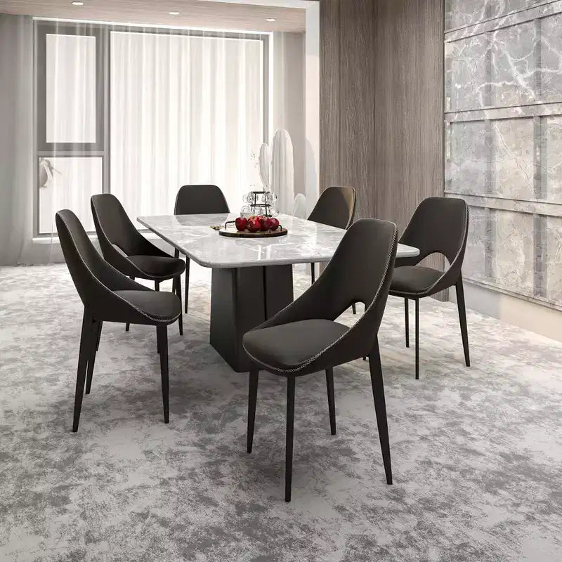 Chaise de salle à manger moderne Amalfi, assise en tissu rembourré avec pieds en métal, siège d'appoint confortable pour cuisine, salle à manger ou bureau