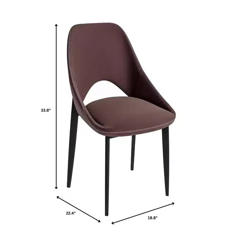 Chaise de salle à manger moderne Amalfi, assise en tissu rembourré avec pieds en métal, siège d'appoint confortable pour cuisine, salle à manger ou bureau