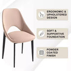 Chaise de salle à manger moderne Amalfi, assise en tissu rembourré avec pieds en métal, siège d'appoint confortable pour cuisine, salle à manger ou bureau