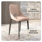 Chaise de salle à manger moderne Amalfi, assise en tissu rembourré avec pieds en métal, siège d'appoint confortable pour cuisine, salle à manger ou bureau