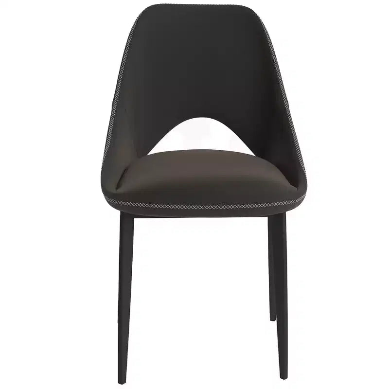 Chaise de salle à manger moderne Amalfi, assise en tissu rembourré avec pieds en métal, siège d'appoint confortable pour cuisine, salle à manger ou bureau