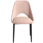 Chaise de salle à manger moderne Amalfi, assise en tissu rembourré avec pieds en métal, siège d'appoint confortable pour cuisine, salle à manger ou bureau