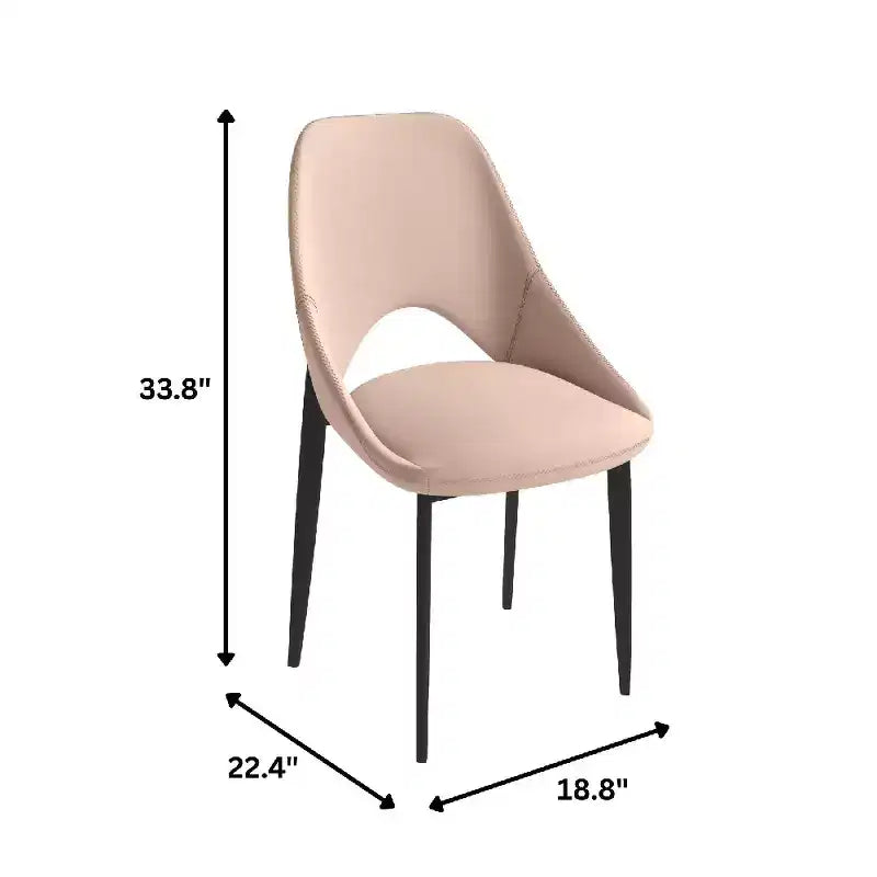 Chaise de salle à manger moderne Amalfi, assise en tissu rembourré avec pieds en métal, siège d'appoint confortable pour cuisine, salle à manger ou bureau