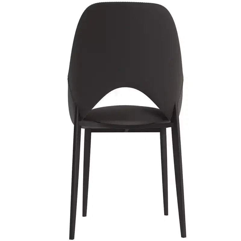 Chaise de salle à manger moderne Amalfi, assise en tissu rembourré avec pieds en métal, siège d'appoint confortable pour cuisine, salle à manger ou bureau