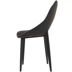 Chaise de salle à manger moderne Amalfi, assise en tissu rembourré avec pieds en métal, siège d'appoint confortable pour cuisine, salle à manger ou bureau