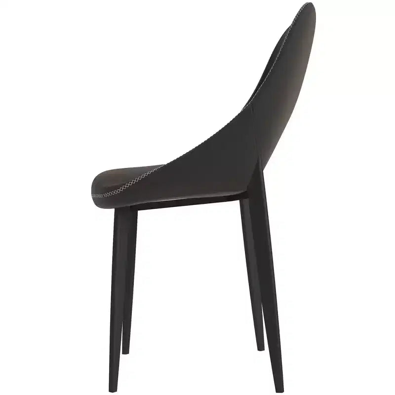 Chaise de salle à manger moderne Amalfi, assise en tissu rembourré avec pieds en métal, siège d'appoint confortable pour cuisine, salle à manger ou bureau