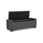 Banc de rangement Cortwell – Rembourré en polyester gris avec coussin capitonné