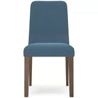Chaise de salle à manger contemporaine rembourrée Lyncott avec coussin en mousse, lot de 2, bleu et marron
