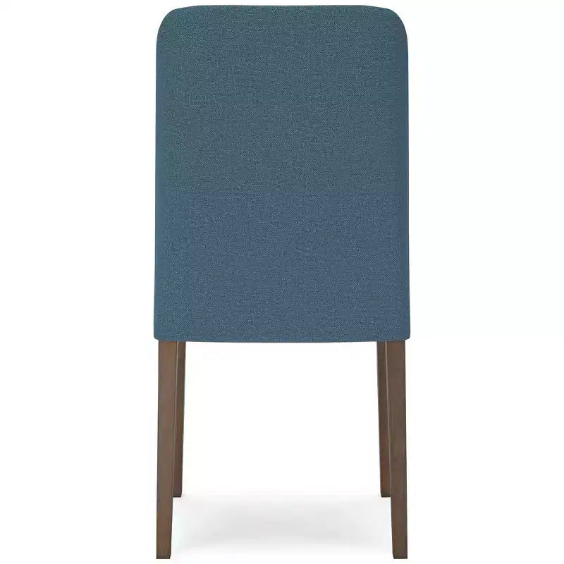 Chaise de salle à manger contemporaine rembourrée Lyncott avec coussin en mousse, lot de 2, bleu et marron