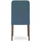Chaise de salle à manger contemporaine rembourrée Lyncott avec coussin en mousse, lot de 2, bleu et marron