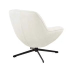 Fauteuil pivotant moderne, chaise longue en tissu avec pieds en métal, sans accoudoirs, pour salon et chambre à coucher, blanc cassé