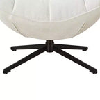 Fauteuil pivotant moderne, chaise longue en tissu avec pieds en métal, sans accoudoirs, pour salon et chambre à coucher, blanc cassé