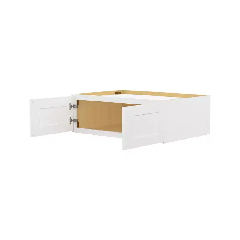 Easy-DIY Meuble haut de cuisine pour réfrigérateur à assembler Shaker Blanc de 91,4 cm de large x 61 cm de profondeur avec 2 portes