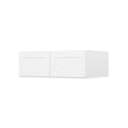 Easy-DIY Meuble haut de cuisine pour réfrigérateur à assembler Shaker Blanc de 91,4 cm de large x 61 cm de profondeur avec 2 portes