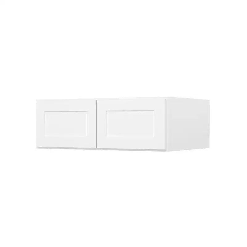 Easy-DIY Meuble haut de cuisine pour réfrigérateur à assembler Shaker Blanc de 91,4 cm de large x 61 cm de profondeur avec 2 portes