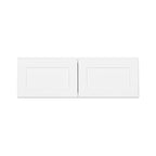 Easy-DIY Meuble haut de cuisine pour réfrigérateur à assembler Shaker Blanc de 91,4 cm de large x 61 cm de profondeur avec 2 portes
