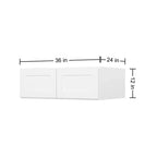 Easy-DIY Meuble haut de cuisine pour réfrigérateur à assembler Shaker Blanc de 91,4 cm de large x 61 cm de profondeur avec 2 portes
