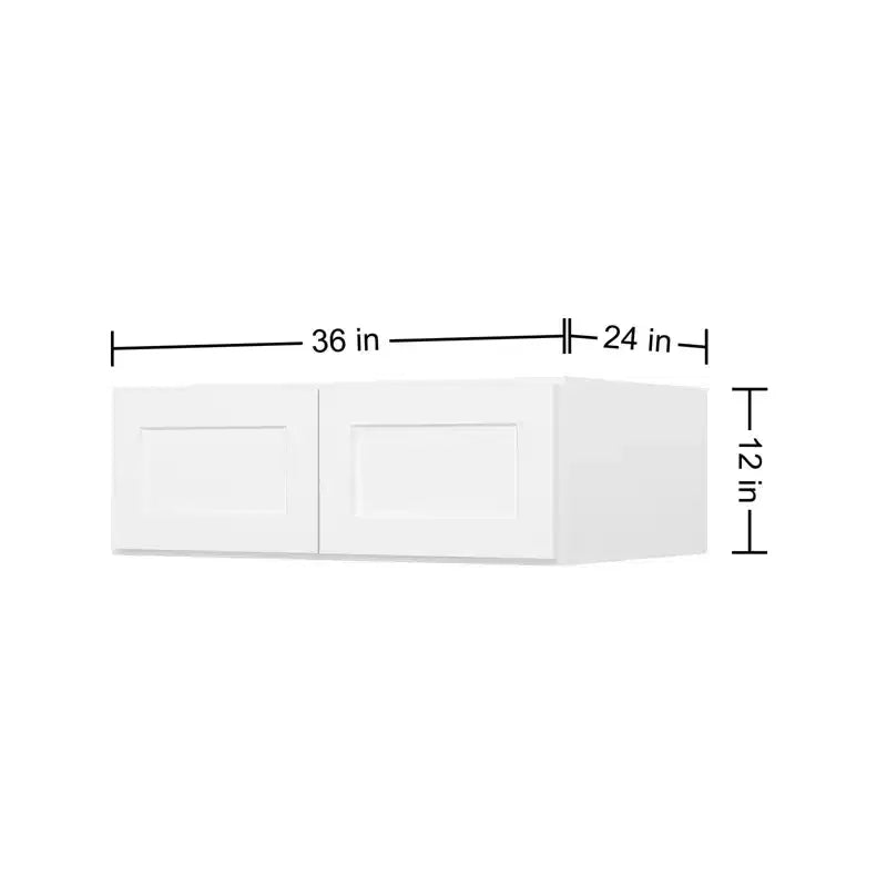 Easy-DIY Meuble haut de cuisine pour réfrigérateur à assembler Shaker Blanc de 91,4 cm de large x 61 cm de profondeur avec 2 portes