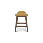 Tabouret de bar rembourré Lyncott hauteur comptoir avec coussin en mousse, lot de 2, moutarde