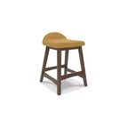 Tabouret de bar rembourré Lyncott hauteur comptoir avec coussin en mousse, lot de 2, moutarde